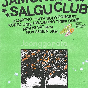 한로로 콘서트 11월 22일(토콘) 스탠딩 2연석 양도