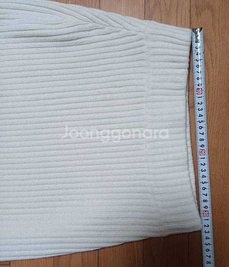 GROOMING 아이보리 골지 니트 롱 스커트--4