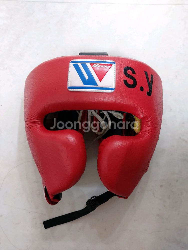 위닝 헤드기어 레드 m사이즈 팝니다.--0