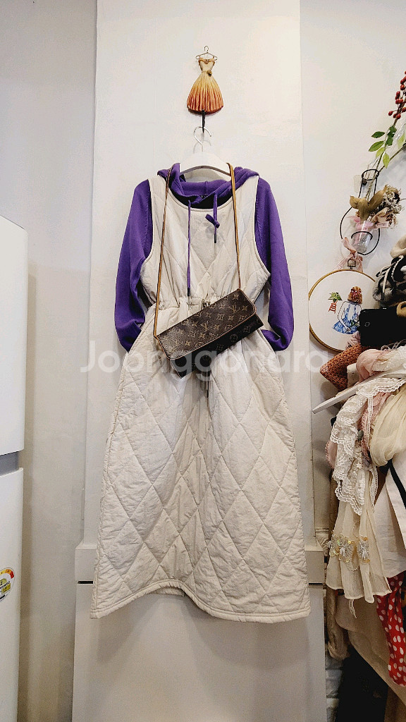 퀼팅 본딩원피스 2.띠어리 캐시미어 퍼플후드니트--0