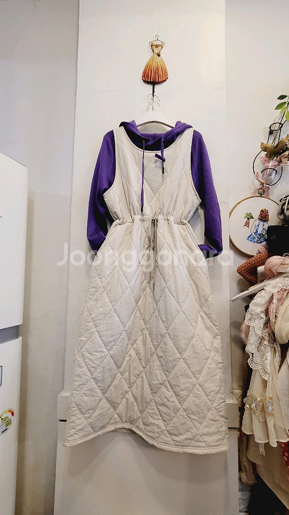 퀼팅 본딩원피스 2.띠어리 캐시미어 퍼플후드니트--1