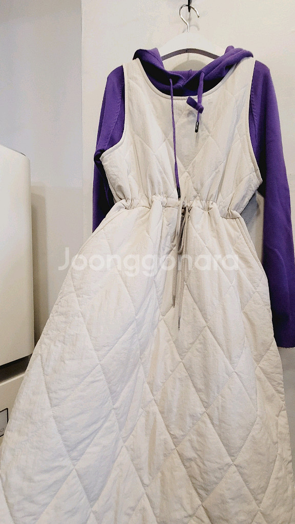 퀼팅 본딩원피스 2.띠어리 캐시미어 퍼플후드니트--2