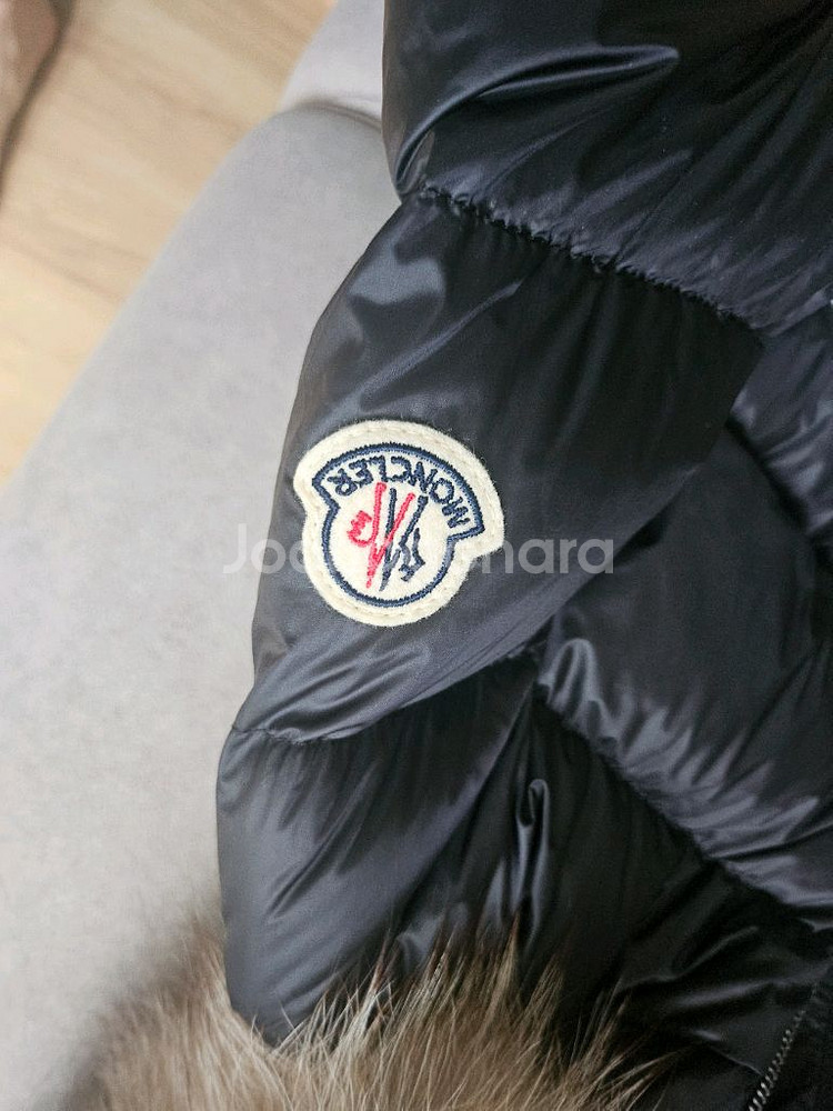 몽클레어 보에딕 여성 블랙 롱패딩 폭스퍼 00사이즈--2