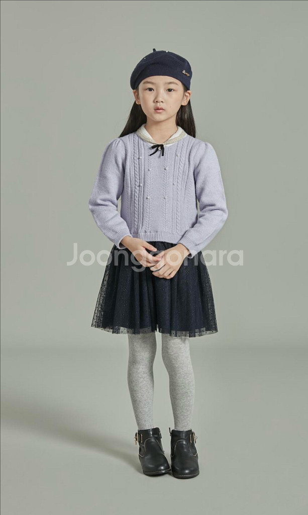 헤지스키즈 스프링클 니트 원피스 팝니다--2