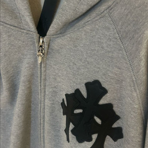 크롬하츠 레더패치 후드집업