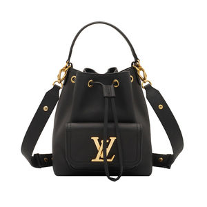 루이비통 블랙 그레인 카프스킨 락미 버킷 숄더백