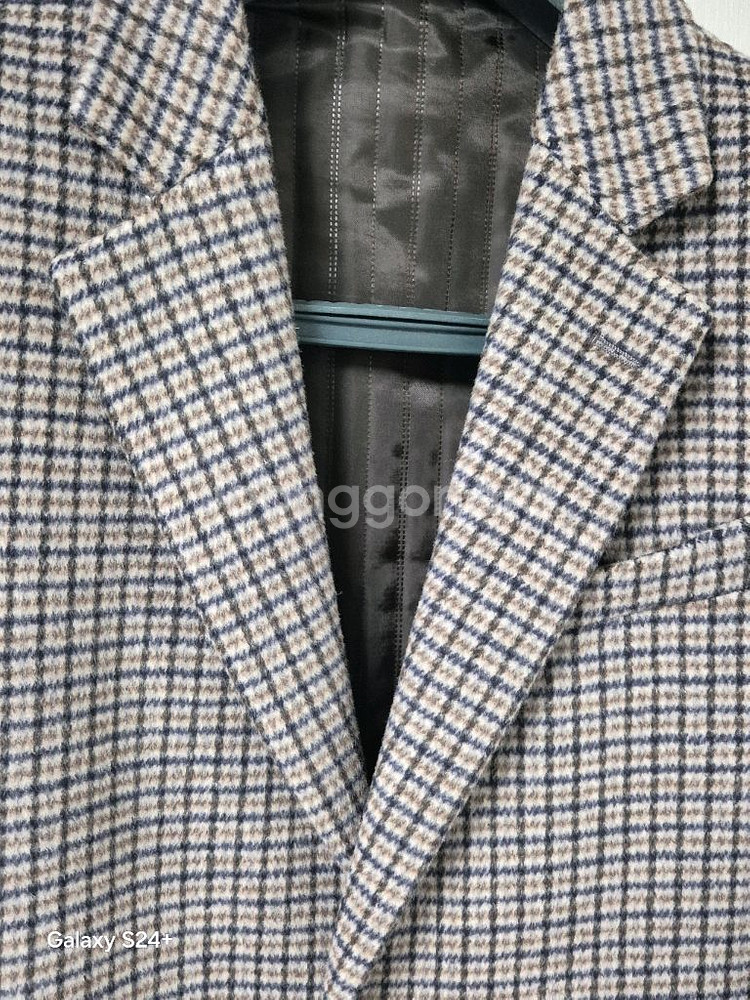 올젠 체크 캐시미어 코트 100 (상태최상)--0