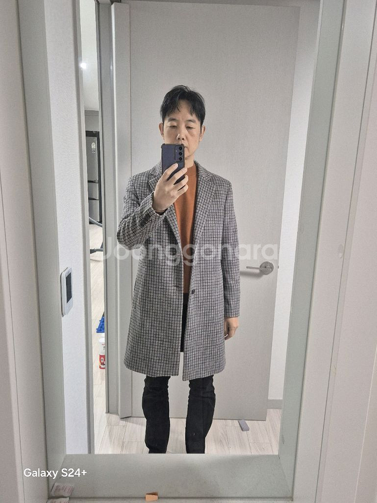 올젠 체크 캐시미어 코트 100 (상태최상)--9
