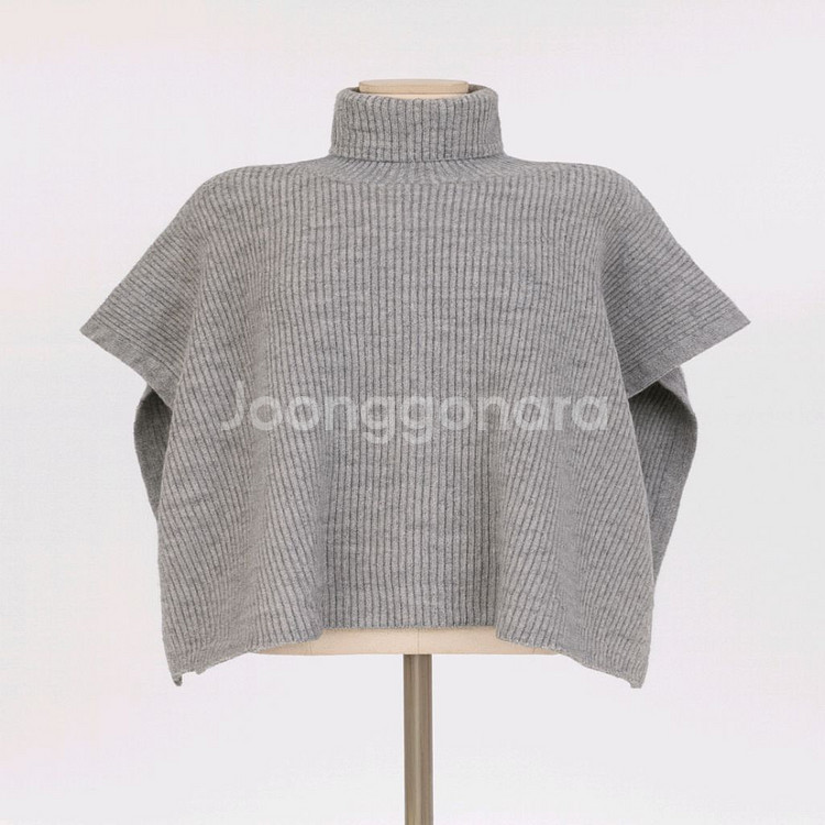 하이넥 루즈핏 니트 케이프 판초 망토 베스트ㅡ무배--8