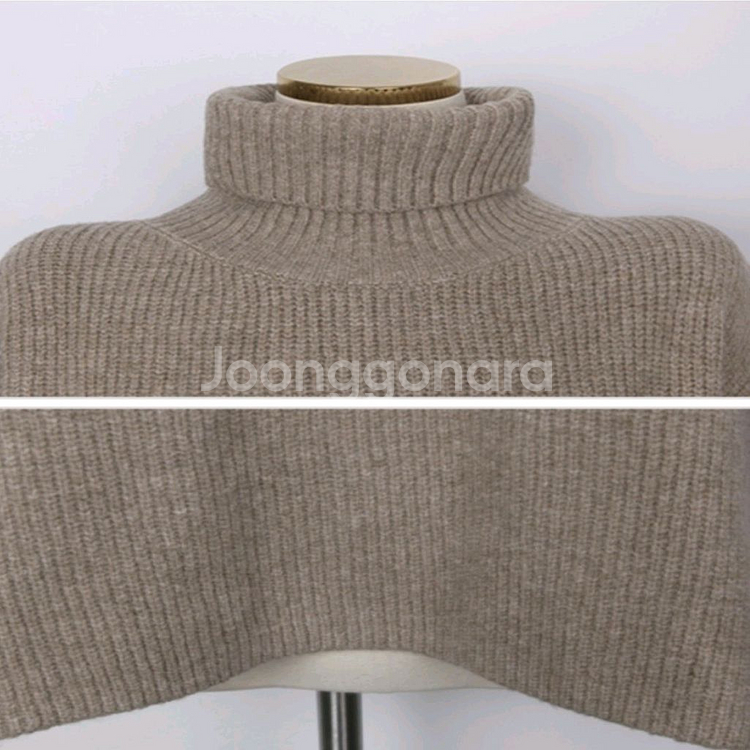 하이넥 루즈핏 니트 케이프 판초 망토 베스트ㅡ무배--9