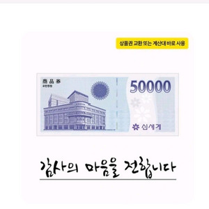 신세계상품권 5만원권->48,000원
