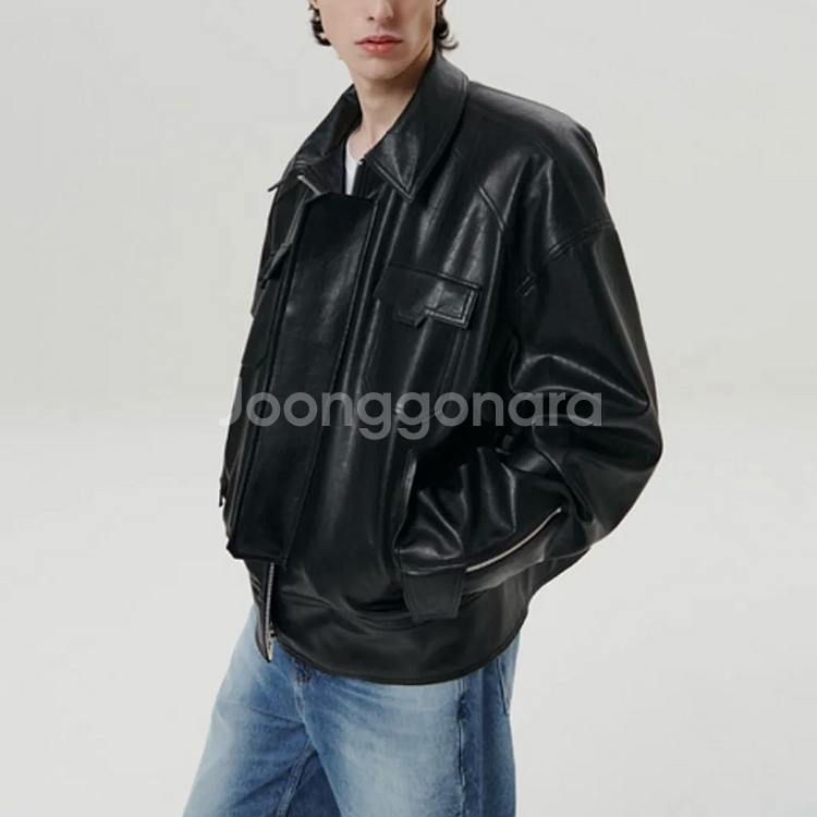 디앤에스알 dnsr 비건 레더자켓 라이더자켓--0