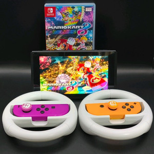 스위치 마리오카트8+핸들2개 함께 코믹 레이싱