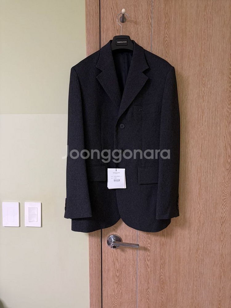 우영미 25ss 그레이 데님 라이크 셋업 자켓 새상품--2