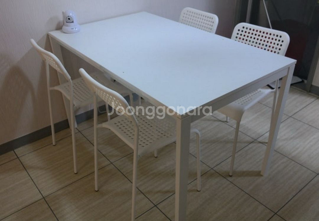 이케아 멜토르프 4인용 식탁테이블데스크&이케아아데의자4--4