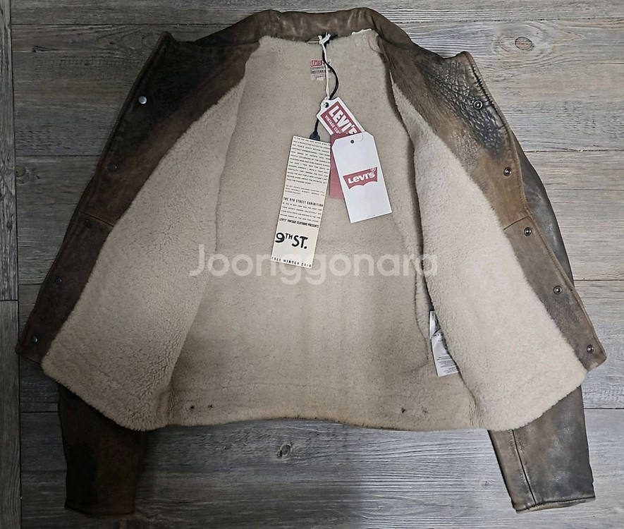 리바이스 LVC 1960s 레더 쉘퍼 자켓 S사이즈--2