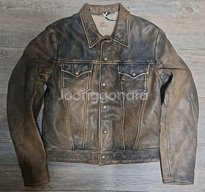 리바이스 LVC 1960s 레더 쉘퍼 자켓 S사이즈--0