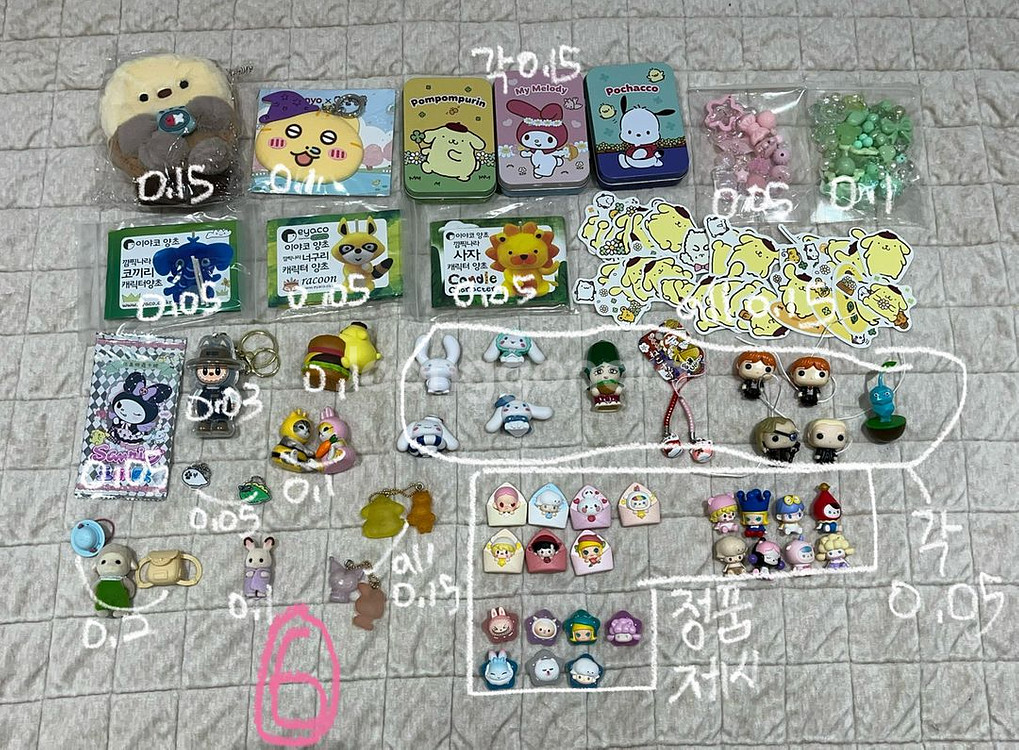 인형 별접기 몰드 산리오 팝마트 짱구 피크닉 등 잡화--1