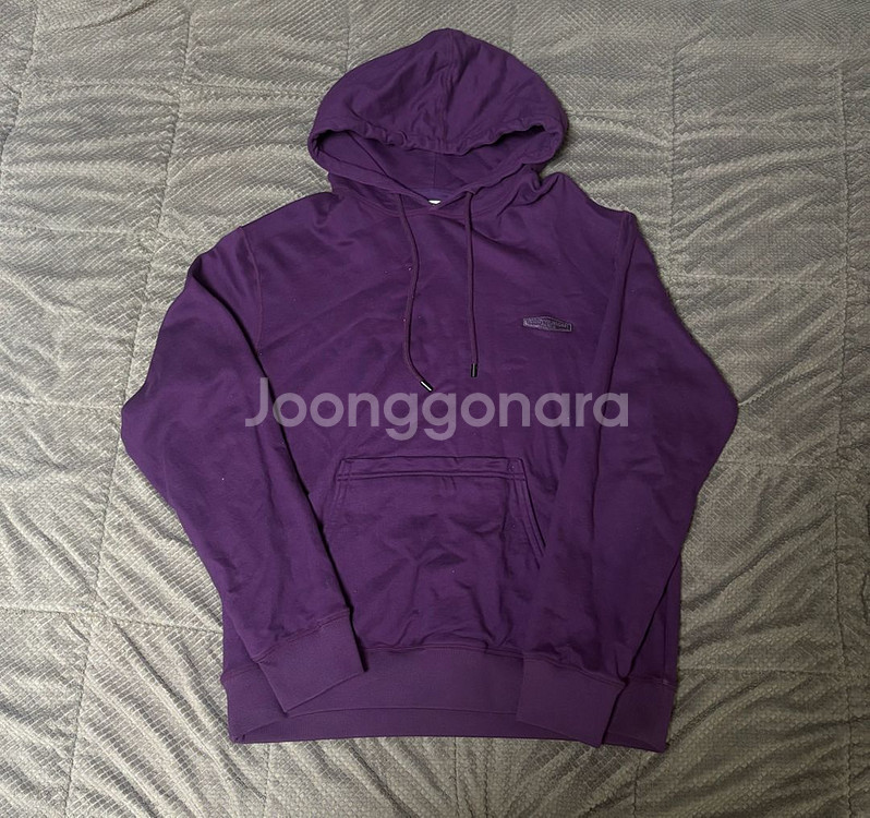 우영미 백로고 후드티 퍼플 50사이즈--2