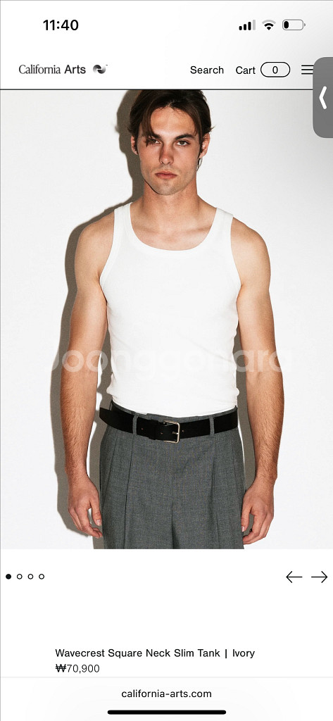 Calirfornia arts 크롭 나시 아이보리xl--0