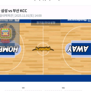 11/1 부산kcc : 서울삼성 2연석(특석 s8구역)
