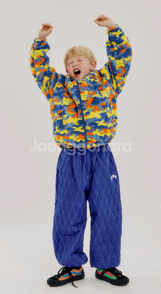 할인가)히로 패턴플리스집업 블루 140 150 160--5