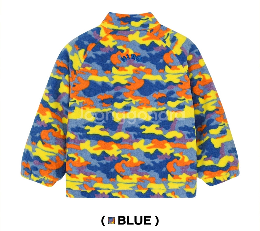 할인가)히로 패턴플리스집업 블루 140 150 160--6