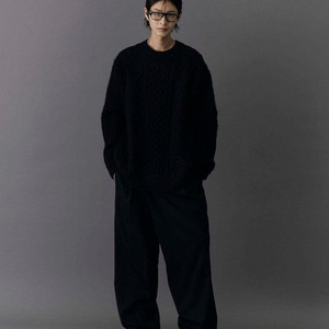 (L)24FW 준지 조직 믹스 풀오버 - 블랙