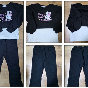 아동 쁘띠앙팡 트레이닝복 세트 블랙 [140]