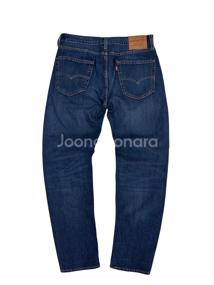 리바이스502 웜 신축성 데님팬츠 진청색 (32,가죽패치)--5