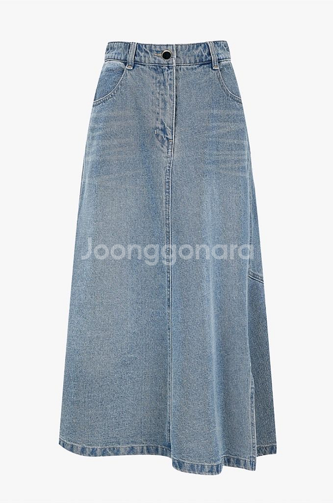 SJSJ 워시드슬릿 데님스커트 랑방 마인 타임 시스템--0