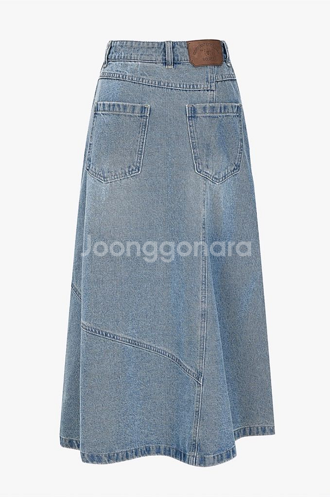 SJSJ 워시드슬릿 데님스커트 랑방 마인 타임 시스템--1