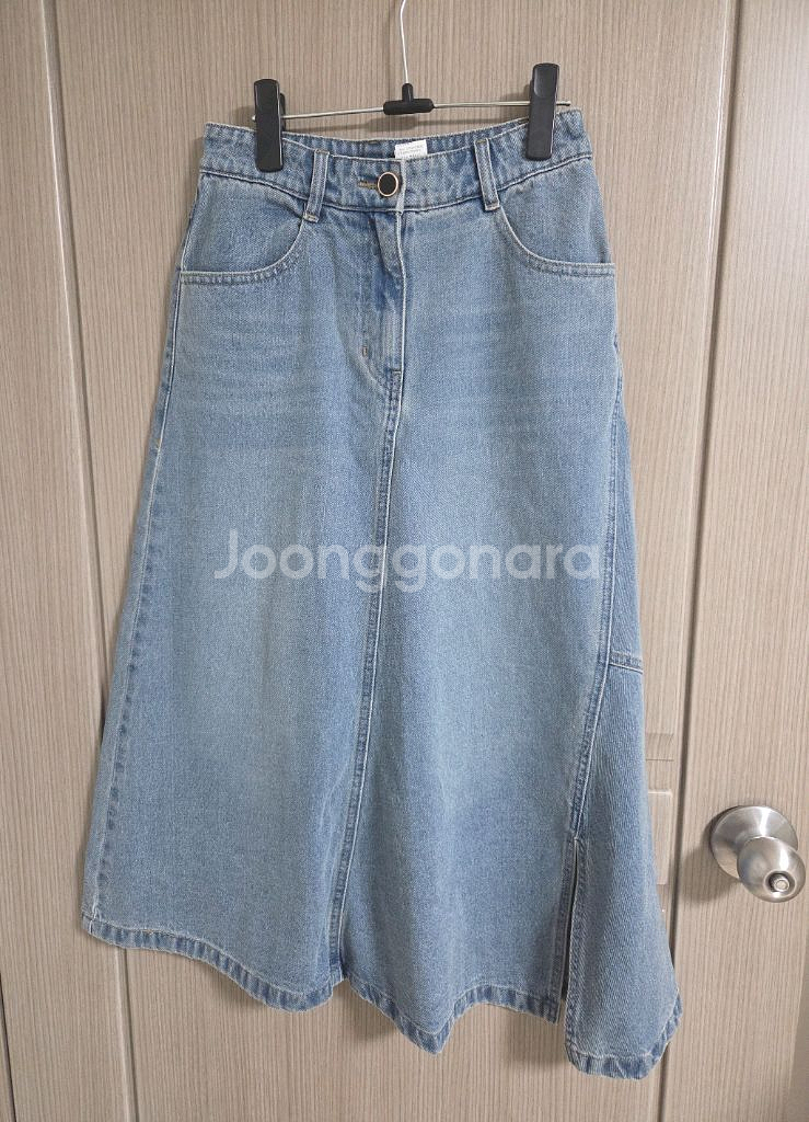 SJSJ 워시드슬릿 데님스커트 랑방 마인 타임 시스템--4