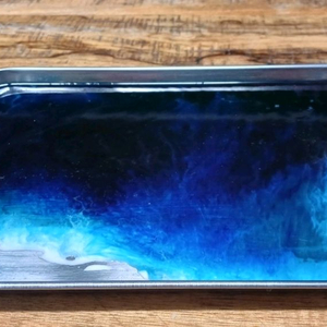 핸드메이드 레진 플루이드 아트 깊은 바다 트레이