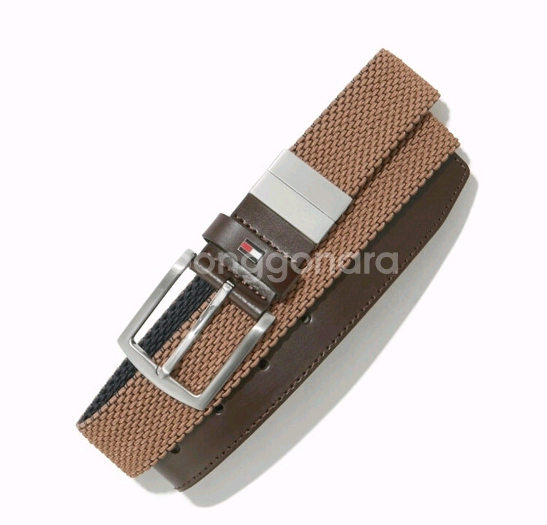 타미힐피거 남성 벨트 새상품 브라운 85 양면 사용--0