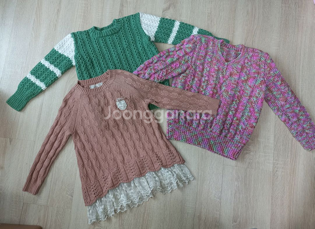 여아옷 니트 스웨터 120사이즈 3벌--0