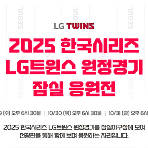 10.29 한국시리즈 3차전 잠실응원전 엘지트윈스