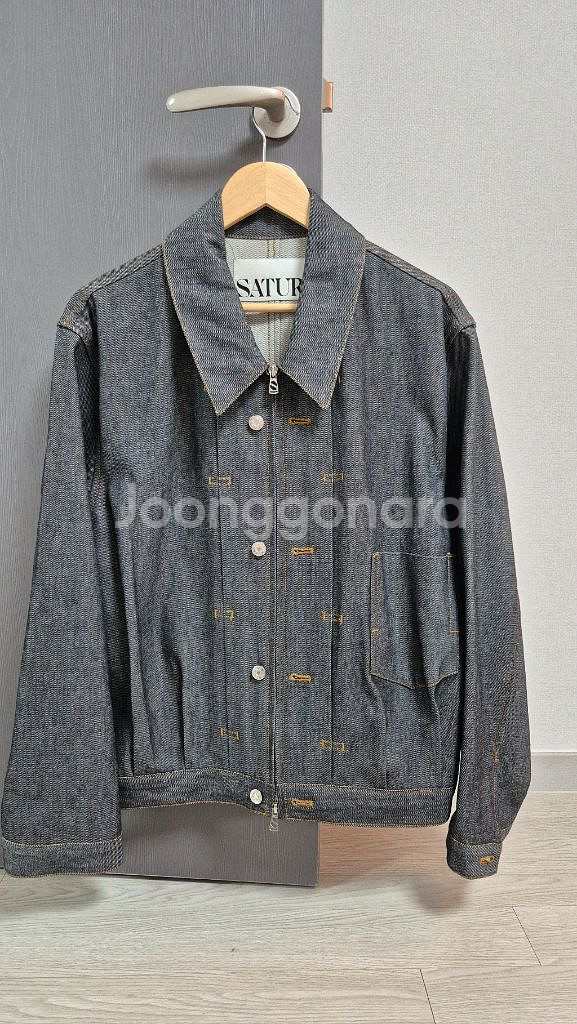세터(SATUR) 카마로 집 데님 트러커 자켓 그레이 인디고 / (L)--0