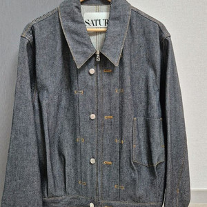 세터(SATUR) 카마로 집 데님 트러커 자켓 그레이 인디고 / (L)