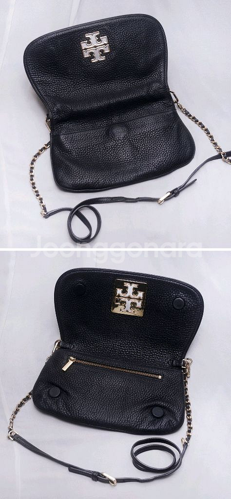 토리버치 브리튼 캐비어 엠보 레더 WOC 체인 크로스백--4