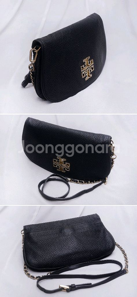 토리버치 브리튼 캐비어 엠보 레더 WOC 체인 크로스백--3