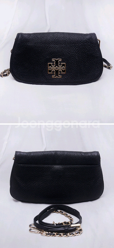 토리버치 브리튼 캐비어 엠보 레더 WOC 체인 크로스백--2