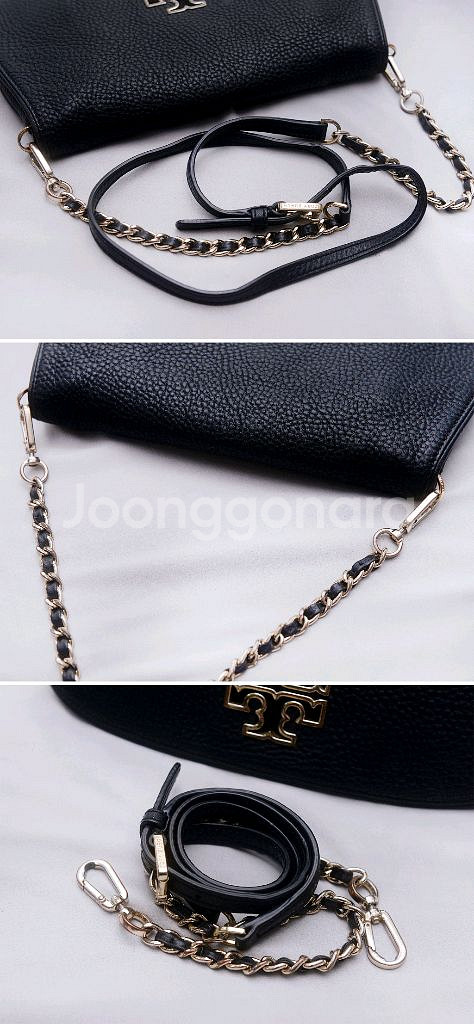 토리버치 브리튼 캐비어 엠보 레더 WOC 체인 크로스백--5