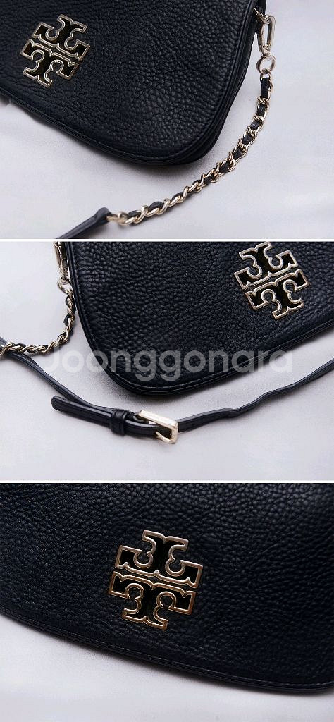 토리버치 브리튼 캐비어 엠보 레더 WOC 체인 크로스백--6