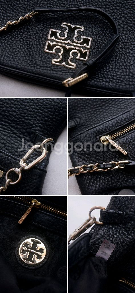 토리버치 브리튼 캐비어 엠보 레더 WOC 체인 크로스백--9