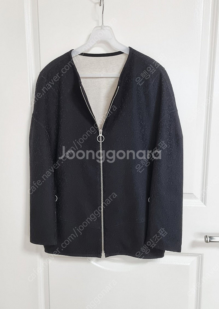 한섬시스템 라운드넥 지퍼 루즈핏 자켓--1