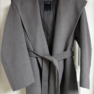 한섬 타임 캐시미어 블렌드 후드 코트 (캐시40