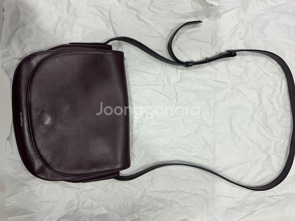 빈폴 가죽 크로스백 버건디--0