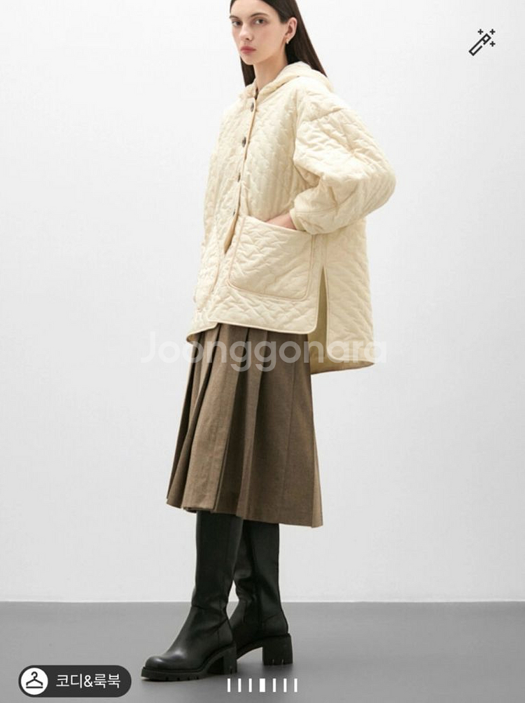 가격인하>ENFOLD 엔폴드 도트 자수 퀄팅 패딩--6