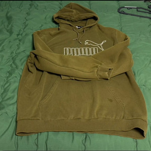 푸마 카키 후드티 XL